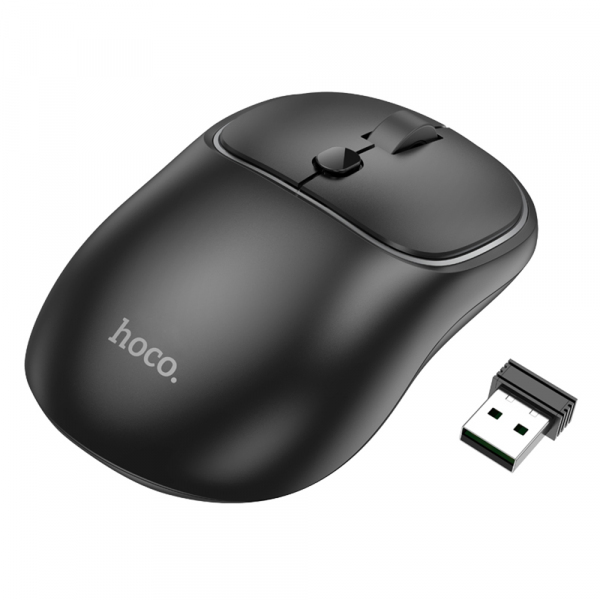 Mouse Wireless HOCO GM25, 1600DPI, BT / Wi-Fi, Negru