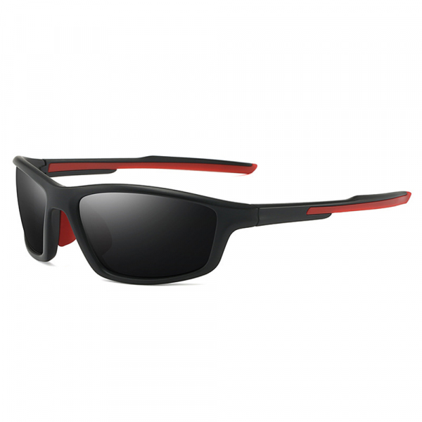 Ochelari De Ciclism Unisex Techsuit 3047, Protectie UV, Negri Rosii