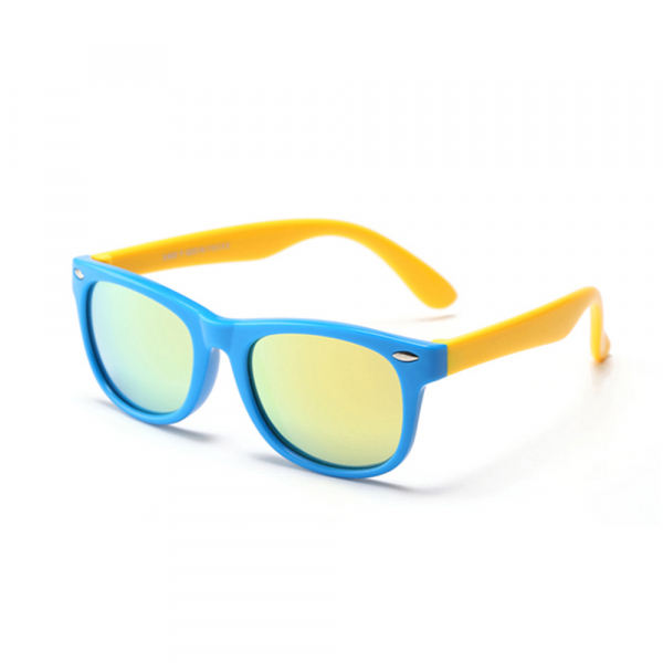 Ochelari De Soare Copii Techsuit D802, Polarizati, Protectie UV, Albastri Deschis Galbeni
