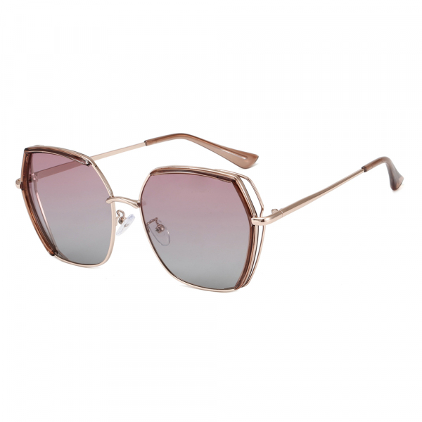Ochelari De Soare Dama Techsuit 9768, Polarizati, Protectie UV, Maro Aurii Roz