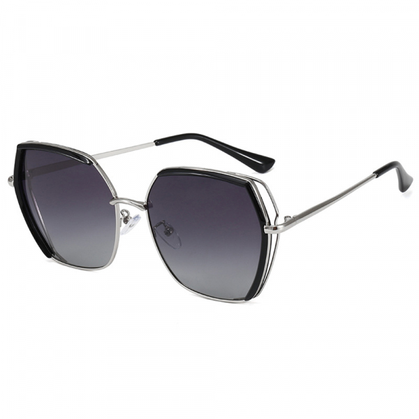 Ochelari De Soare Dama Techsuit 9768, Polarizati, Protectie UV, Negri Argintii Gri