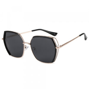 Ochelari De Soare Dama Techsuit 9768, Polarizati, Protectie UV, Negri Aurii Gri