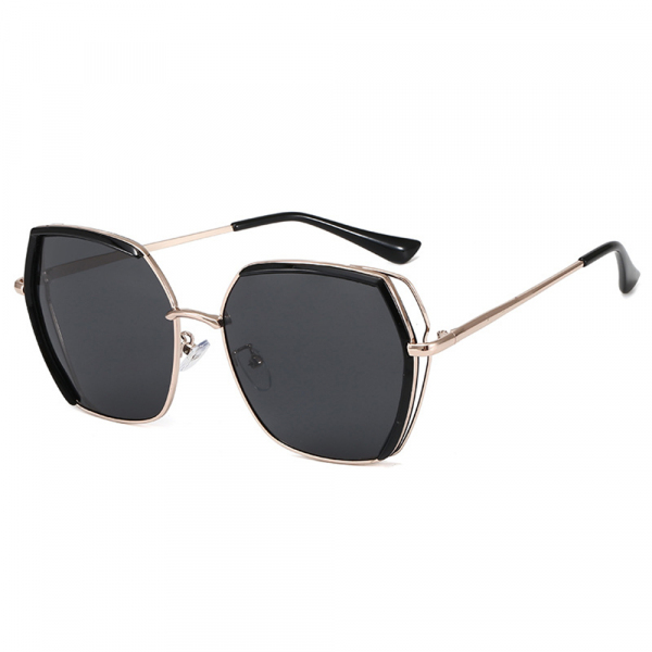 Ochelari De Soare Dama Techsuit 9768, Polarizati, Protectie UV, Negri Aurii Gri