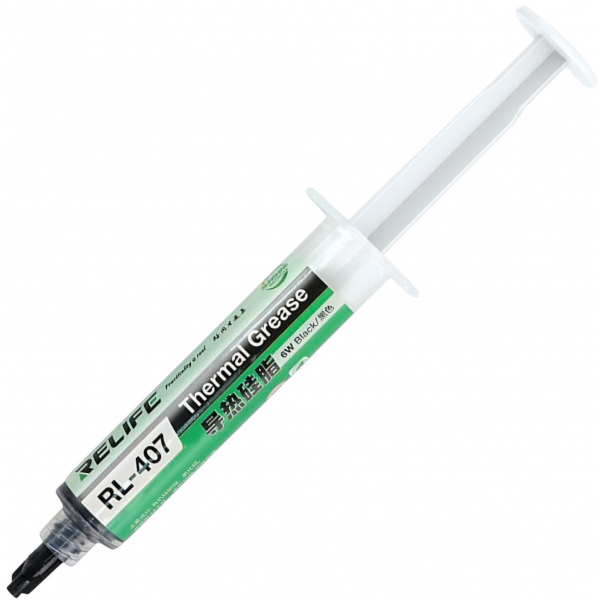 Pasta Termoconductoare Relife RL-407, Tip Seringa, 20g, Neagra