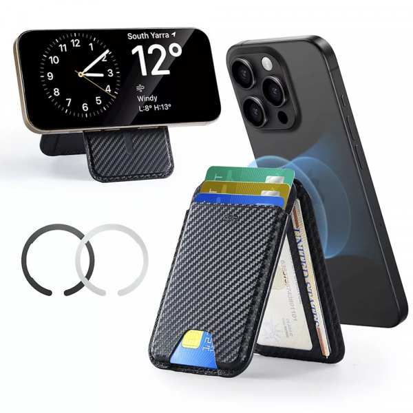 Portofel Magsafe, ESR, Classic Carbon, Negru