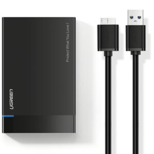 Rack UGREEN US221 pentru HDD / SSD SATA 2.5inch, USB 3.2, Negru