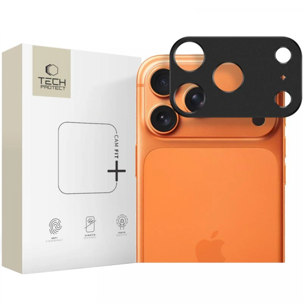 Rama protectie Camera Spate Tech-Protect Camalloy Fit+ pentru Apple iPhone 18 Pro Max / 17 Pro Max, Aluminiu, Neagra