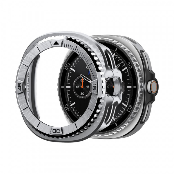 Rama Protectie Spigen Tune Pro Pilot pentru Samsung Galaxy Watch8 Classic, Argintie ACS10017