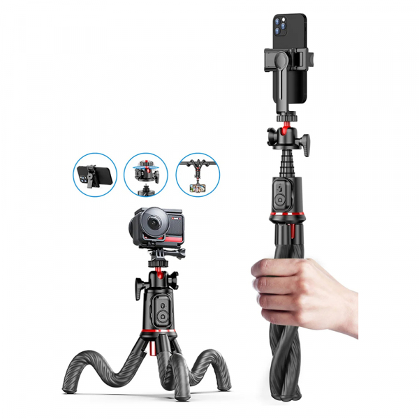 Selfie Stick Bluetooth Techsuit C03, Universal, Negru