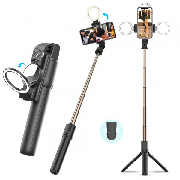 Selfie Stick Bluetooth Techsuit K13, Universal, Negru