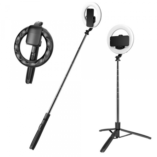 Selfie Stick Bluetooth Techsuit Q05s, Universal, Negru