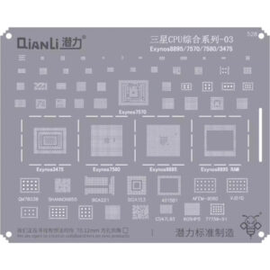 Sita BGA QIANLI QS528 pentru CPU Samsung Exynos 8895 / 7570 / 7580 / 3475