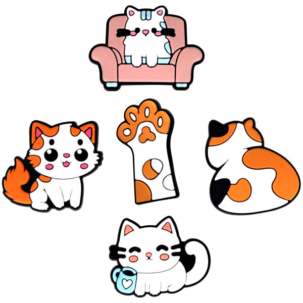 Sticker 3D OEM Cat pentru Husa Telefon / Tableta, Set 5 bucati, Multicolor