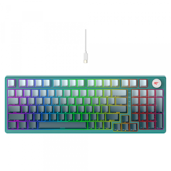 Tastatura Gaming Wired USB HAVIT KB899L, RGB, 1.8m, Alba Verde