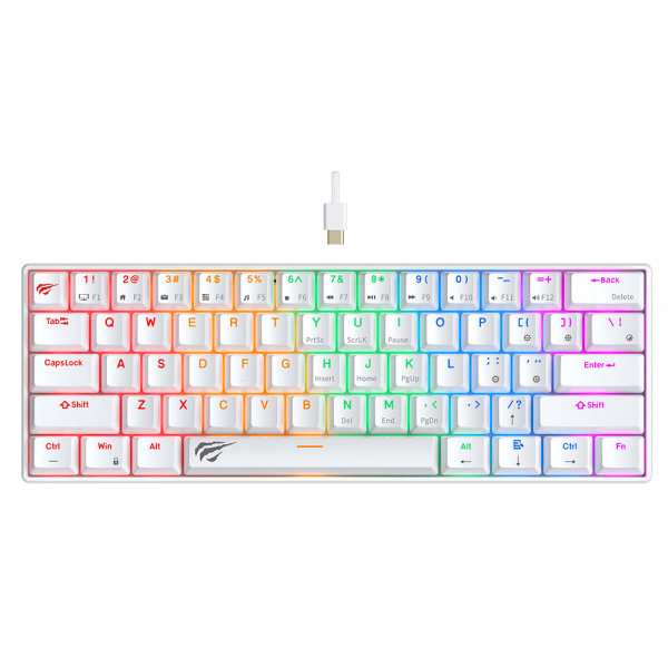 Tastatura Gaming Wired USB HAVIT KB903L, RGB, 1.8m, Alba