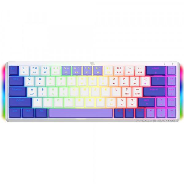 Tastatura Gaming Wireless Proove AFK, RGB, BT / Wi-Fi / Wired, 1.5m, Alba WKAFKEN22002