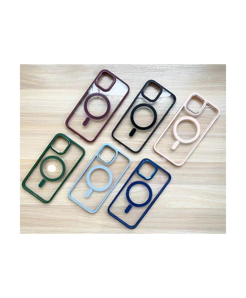 Husa Clear Magnetic Case Apple iPhone 14 Max Verde, 14 Plus