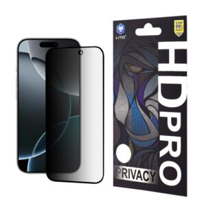Geam Soc Protector Privacy Full Glue iPhone 16 Pro, iPhone 17, iPhone 17 Pro