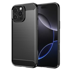 Husa Carbon Fiber Silicon iPhone 16 Pro Max Neagra