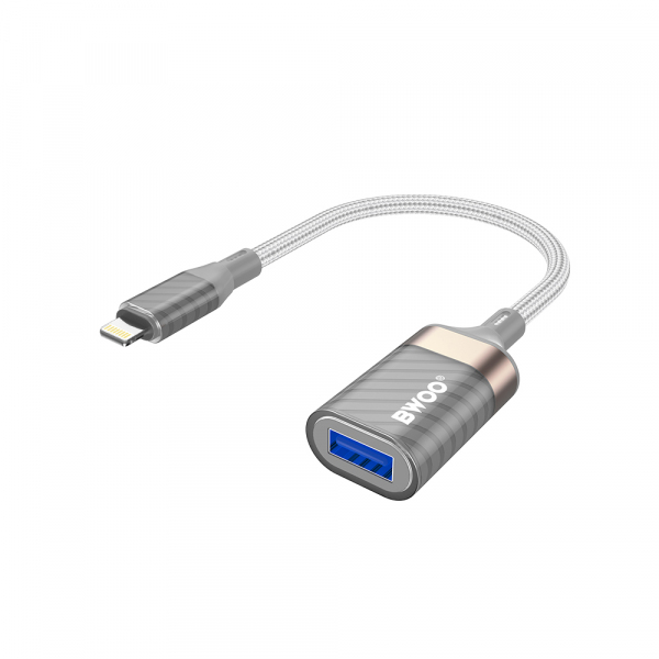Adaptor OTG Lightning - USB-A BWOO BZ70, Gri
