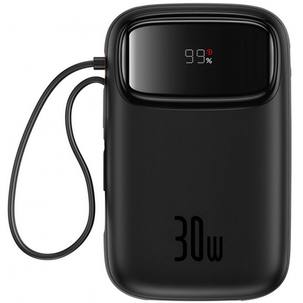 Baterie Externa Baseus Qpow2, 20000mAh, 30W, QC + PD, 1 x USB-A - 3 x USB-C, Neagra P10055009113-00