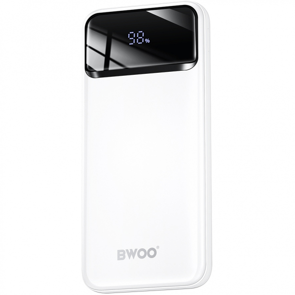 Baterie Externa BWOO BO-P34, 10000mAh, 22.5W, QC + PD, 1 x USB-C - 2 x USB-A, Alba