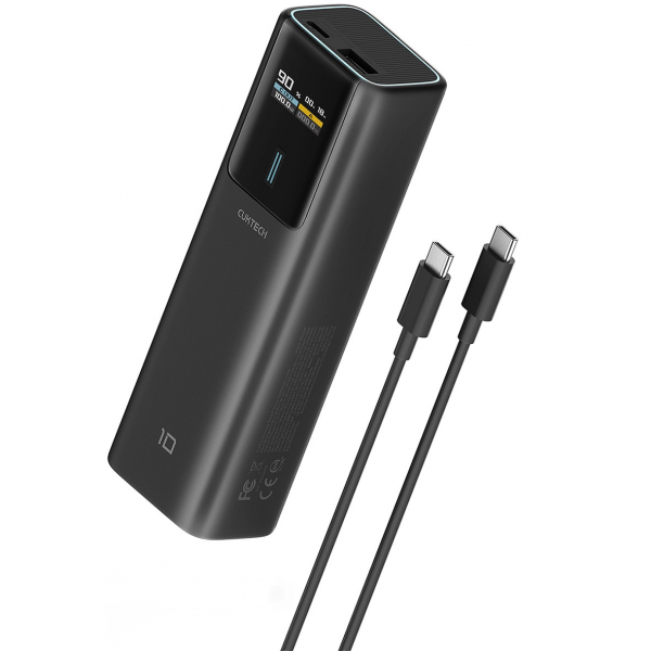 Baterie Externa Cuktech, 10000mAh, 150W, QC + PD, 1 x USB-A - 1 x USB-C, Neagra CKPB100PGLBL