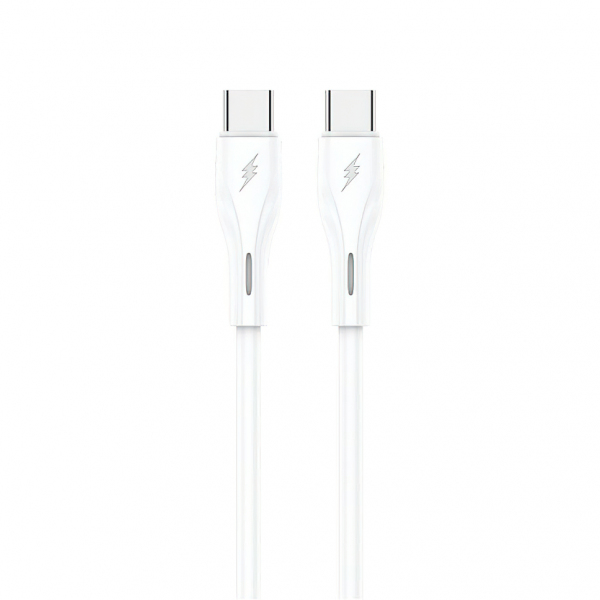 Cablu Date si Incarcare USB-C - USB-C Sendem M36C, 66W, 1m, Alb