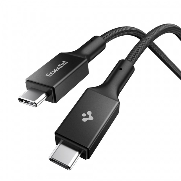 Cablu Date si Incarcare USB-C - USB-C Spigen EB10015CC, 100W, 1.5m, Negru ACA10421