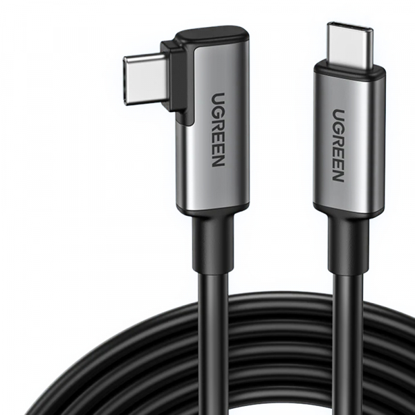 Cablu Date si Incarcare USB-C - USB-C UGREEN US551 (90629) Angled, 60W, 5m, Negru