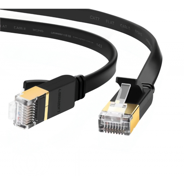 Cablu Retea UGREEN NW106 Flat, UTP, Cat7, 10m, Negru