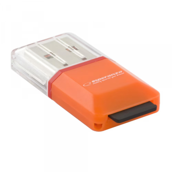 Cititor Card USB Esperanza EA134O, microSD, Portocaliu