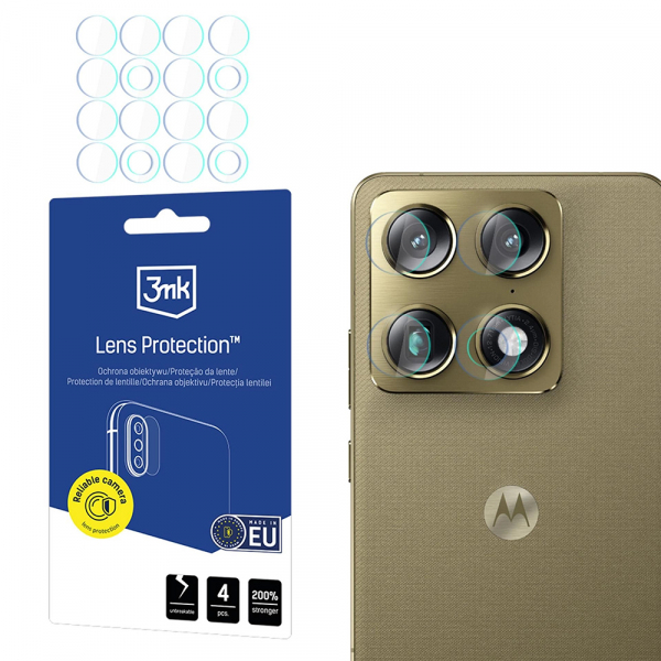 Folie de protectie Camera Spate 3MK Protection pentru Motorola Edge 70 Ultra / Signature, Sticla Flexibila, Set 4 bucati, Transparenta