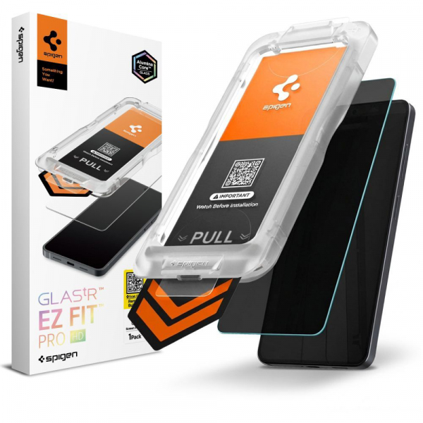 Folie de protectie Ecran Privacy Spigen GlastR EZ FIT Pro HD pentru Samsung Galaxy S26 Plus S947, Sticla Securizata, Full Glue AGL11087