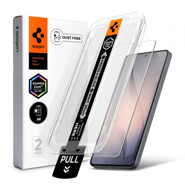 Folie de protectie Ecran Spigen GlastR EZ FIT Pro Anti-Reflection pentru Samsung Galaxy S26 Plus S947, Sticla Securizata, Full Glue, Set 2 bucati