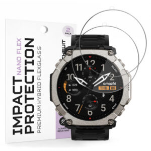Folie Protectie Techsuit Nano Flex pentru Amazfit T-Rex Ultra 2, Plastic, Set 2 bucati, Neagra