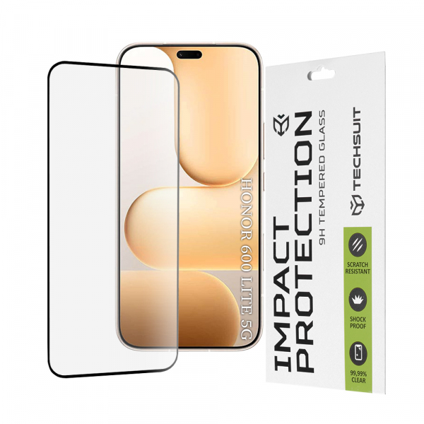 Folie de protectie Ecran Techsuit pentru Honor 600 Lite, Sticla Securizata, Full Glue, 111D, Neagra