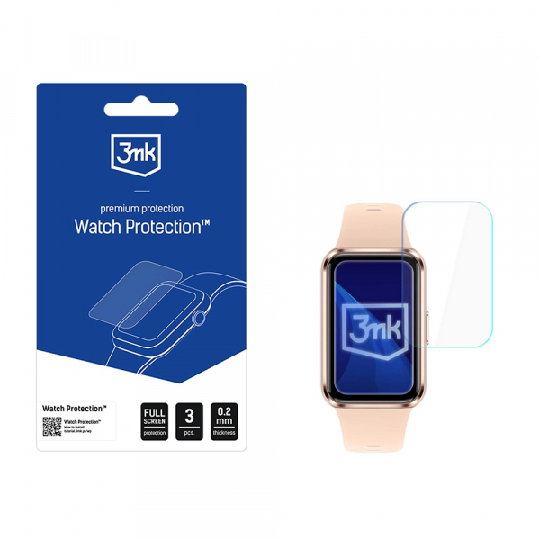 Folie Protectie 3MK Arc pentru Huawei Band 11, Set 3 bucati, Plastic