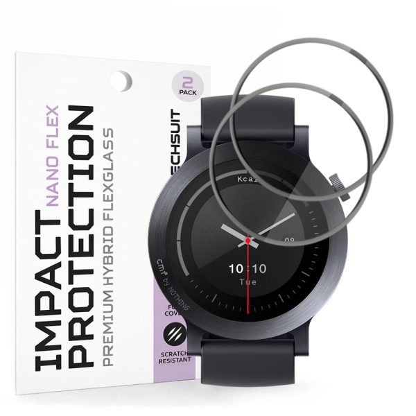 Folie Protectie Techsuit Nano Flex pentru Nothing CMF Watch 3 Pro, Set 2 bucati, Plastic, Neagra