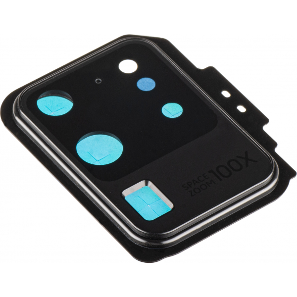 Geam Camera Spate Samsung Galaxy S20 Ultra 5G G988 / S20 Ultra G988, cu Rama, Negru