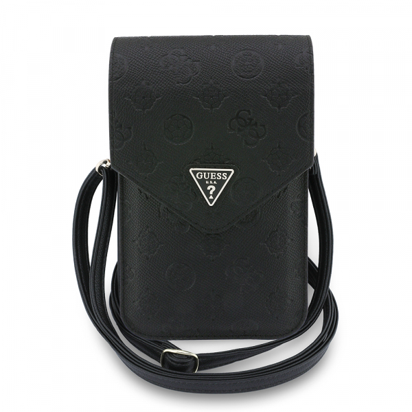Geanta Universala pentru Telefon, Guess, Grained Peony Triangle, Neagra