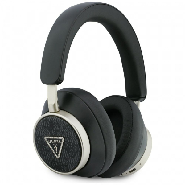 Handsfree Bluetooth Guess 4G Gold Triangle Logo, A2DP, Negru