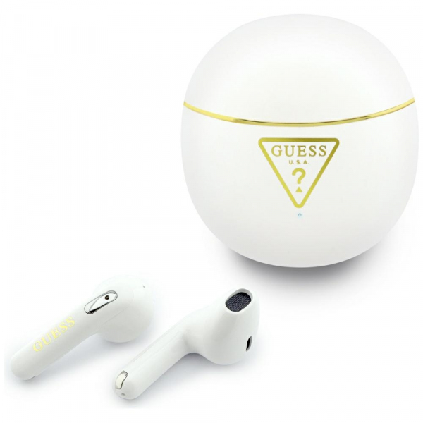 Handsfree Bluetooth Guess Script Print, TWS, Alb
