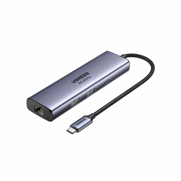 Hub USB-C UGREEN CM512 (75643), 6in1, Gri