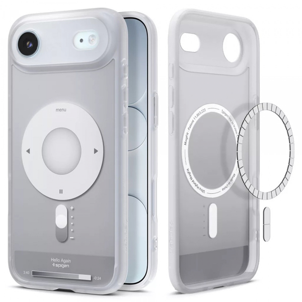 Husa MagSafe pentru Apple iPhone 17 Air, Spigen, Ultra Hybrid Classic, Argintie ACS10322