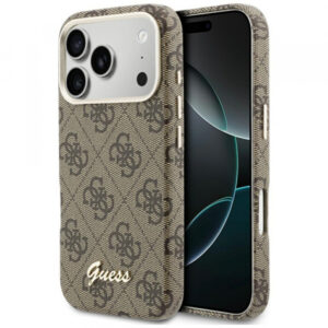 Husa MagSafe pentru Apple iPhone 18 Pro Max / 17 Pro Max, Guess, 4G Script Logo, Maro