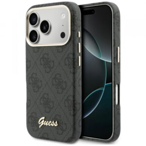 Husa MagSafe pentru Apple iPhone 18 Pro Max / 17 Pro Max, Guess, 4G Script Logo, Neagra
