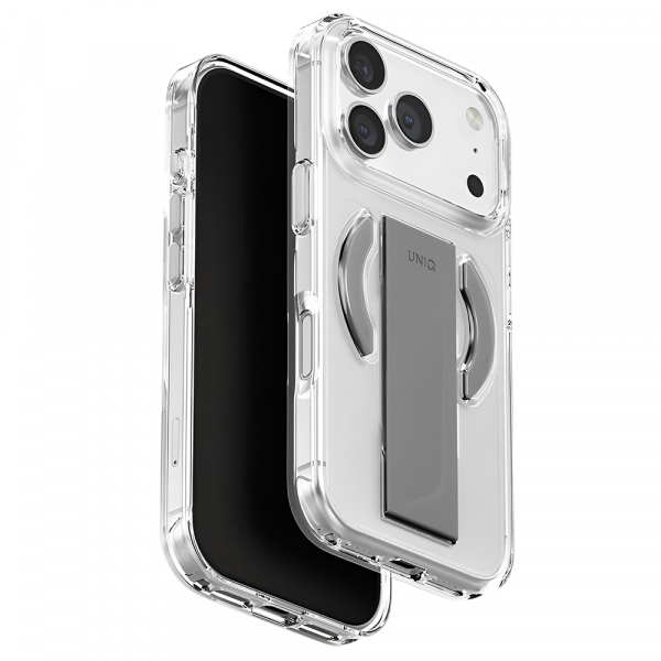 Husa MagSafe pentru Apple iPhone 18 Pro / 17 Pro, UNIQ, Heldro Air MagClick, Transparenta Gri