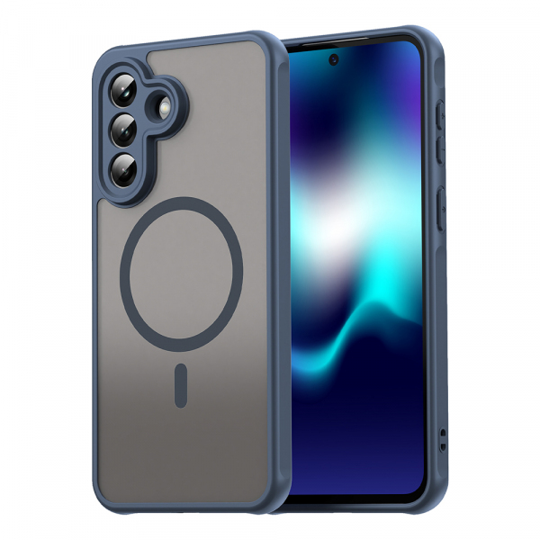 Husa MagSafe pentru Samsung Galaxy A37 5G, Techsuit, HaloFrost II, Bleumarin