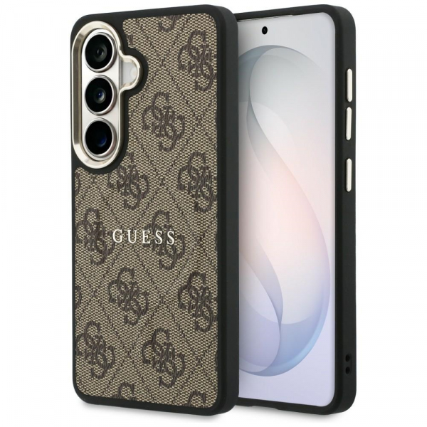 Husa MagSafe pentru Samsung Galaxy S26 Plus S947, Guess, 4G Embossed Ring, Maro